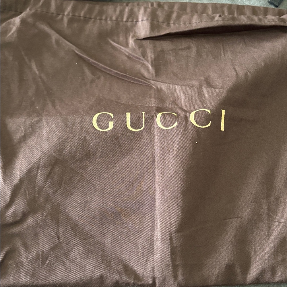 GUCCI pouch bag canvas gray clutch bag L-shaped zipper logo - Picture 12 of 12
